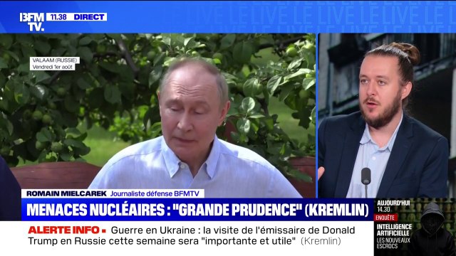 Donald Trump est totalement tombé dans le piège de la propagande russe : Romain Mielcarek, journaliste défense BFMTV, analyse la réponse du Kremlin après l'envoi de deux sous-marins nucléaires américains