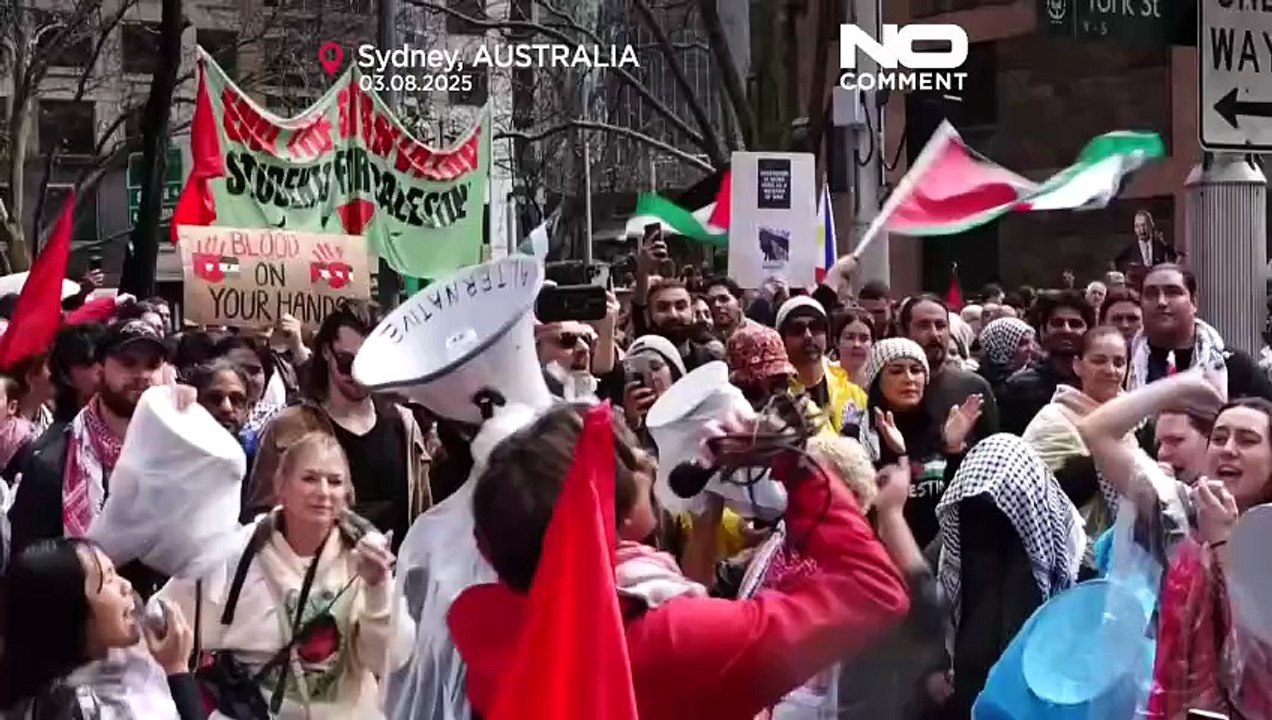 Milhares marcham pela Ponte da Baía de Sydney em manifestação pró-Palestina
