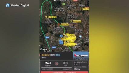 Un avión de Iberia aterriza de emergencia en Barajas por el impacto de un pájaro