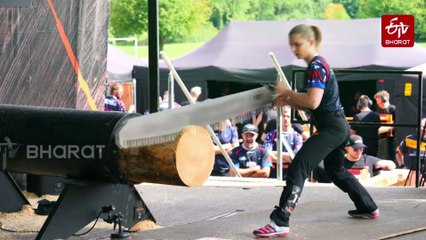 Women Compete In Woodcutting Championship In France