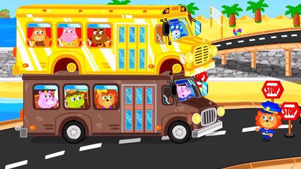 Lwiątko _ Spacerujący Złoty Autobus _ Kreskówka dla dzieci _ Bajki Po Polsku