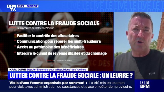 Projet de loi contre la fraude sociale: L'aide sociale c'est un droit, mais c'est un droit qui entraîne aussi des devoirs , affirme Karl Olive (Ensemble)