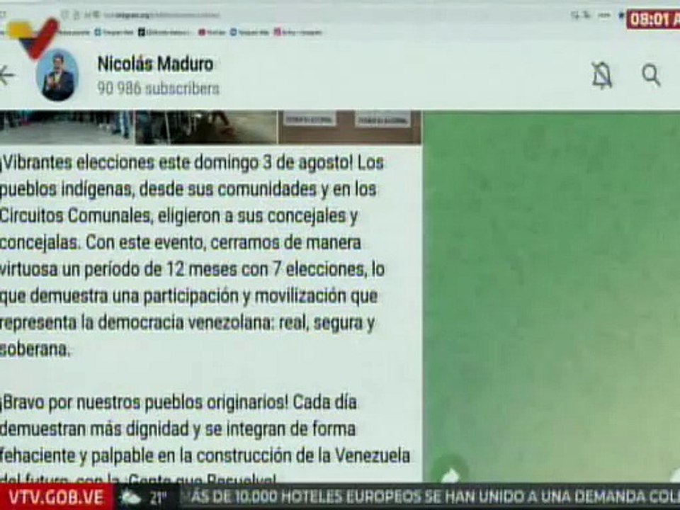 Pdte. Nicolás Maduro: ¡Bravo por nuestros pueblos originarios! Cada día demuestran más dignidad