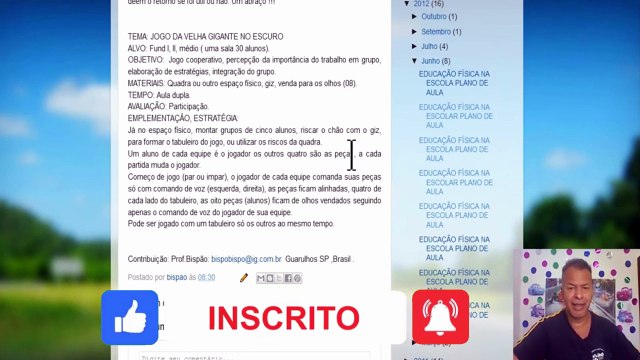 jogo da velha humano plano de aula educação fisica