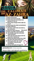 ciri wanita yang dicintai fatimah az-zahra #quotes