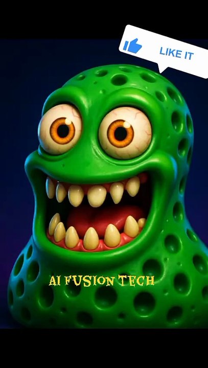 Green Monster Spotted! 😳 Just Waving and Staring Around – Too Creepy or Too Cute?