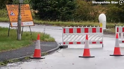 First day of latest A41 roadworks near Newport, from Forton roundabout to Buttermilk Hill