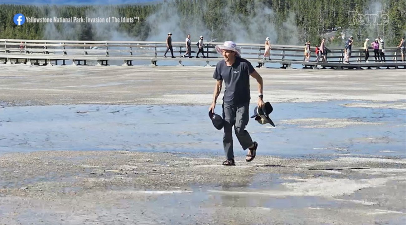 Yellowstone Visitors Horrified After Tourist Walked Across Forbidden Off-Limits Zone in Flip-Flops
