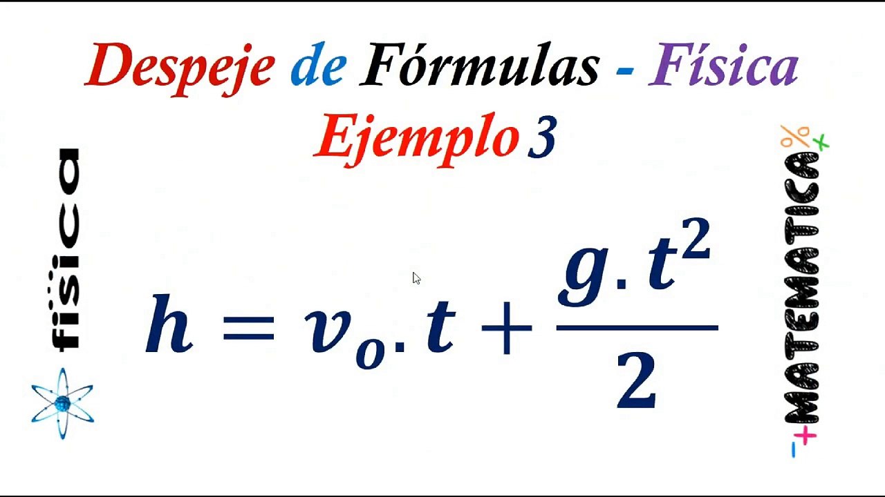 Despeje formulas de física Ejemplo 3