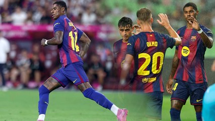 Marcus Rashford anota su primer gol con el Barcelona en la goleada sobre el Daegu