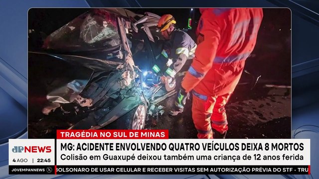 Acidente envolvendo quatro veículos deixa 8 mortos em Minas Gerais