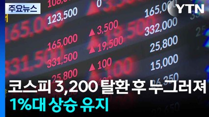 코스피 3,200 탈환 후 누그러져...1%대 상승 유지 / YTN