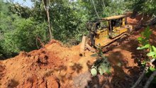 The Process of Opening the Mountain Road with D6R XL Bulldozer
