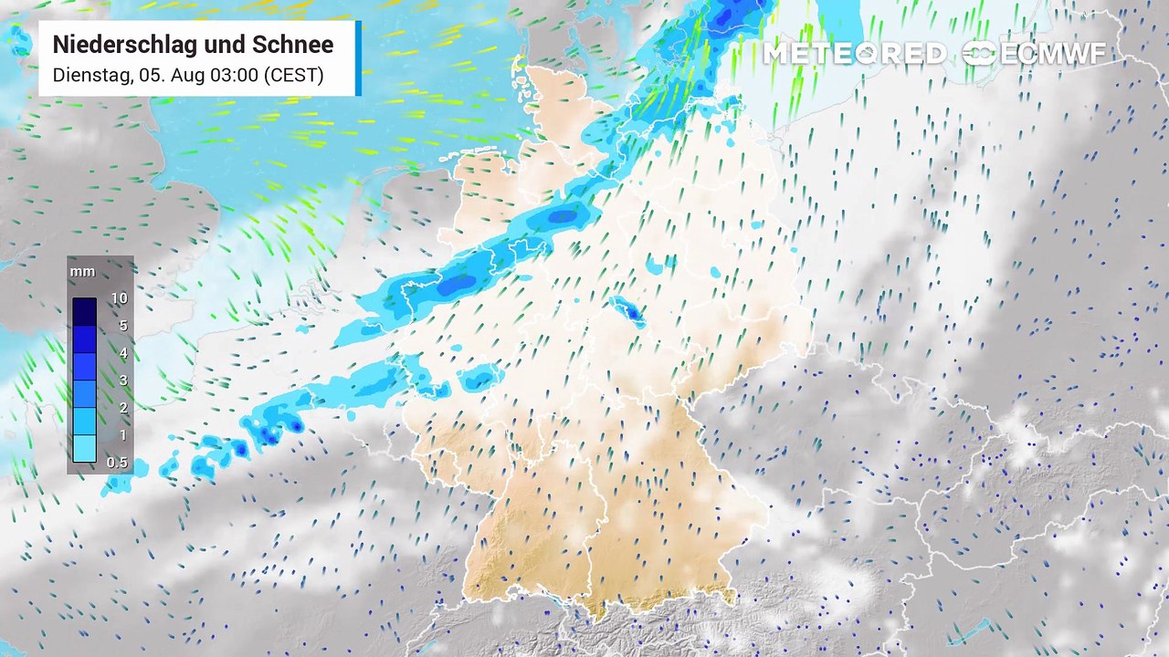 Das letzte Regenband muss noch durch, dann kippt es gewaltig!
