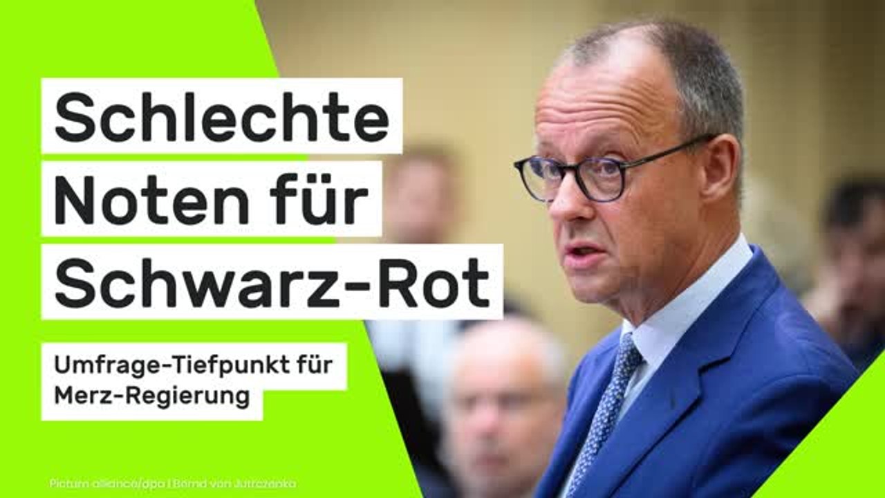 ARD-'Deutschlandtrend': Umfrage-Tiefpunkt für Merz-Regierung