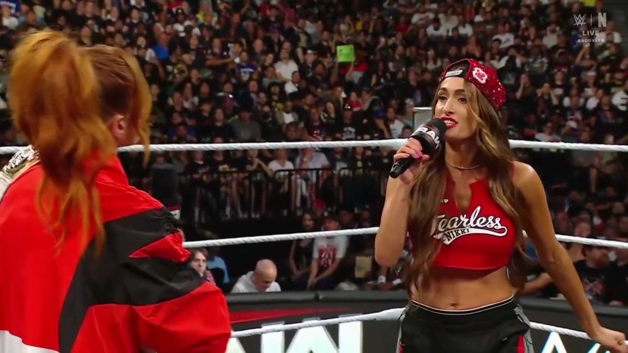 WWE Raw _Aug 04, 2025 - Nikki Bella challenges Becky Lynch for Women's Intercontinental Championship