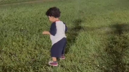 Funny shift in mood as toddler falls mid-laughter and instantly starts crying