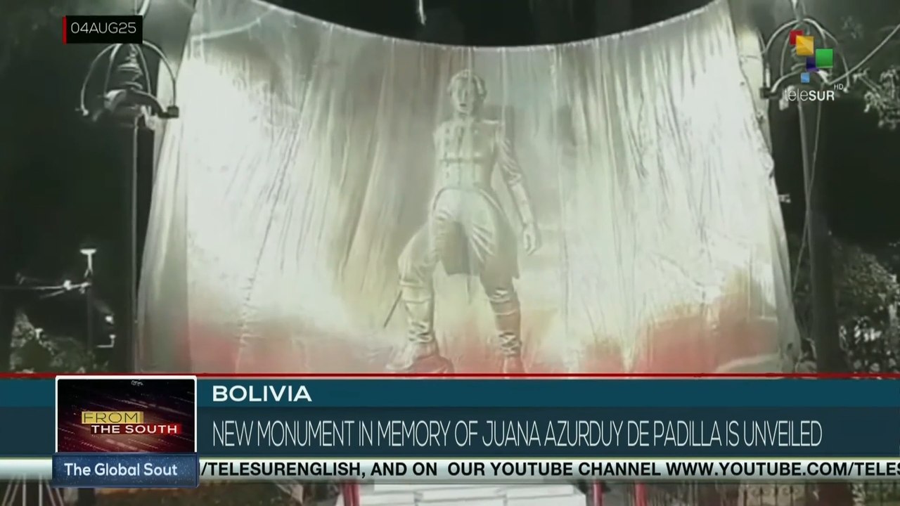 Bolivian pres. Luis Arce unveils monument to Juana Azurduy for bicentennial