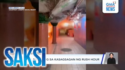 Tren, nasunog sa kasagsagan ng rush hour | Saksi