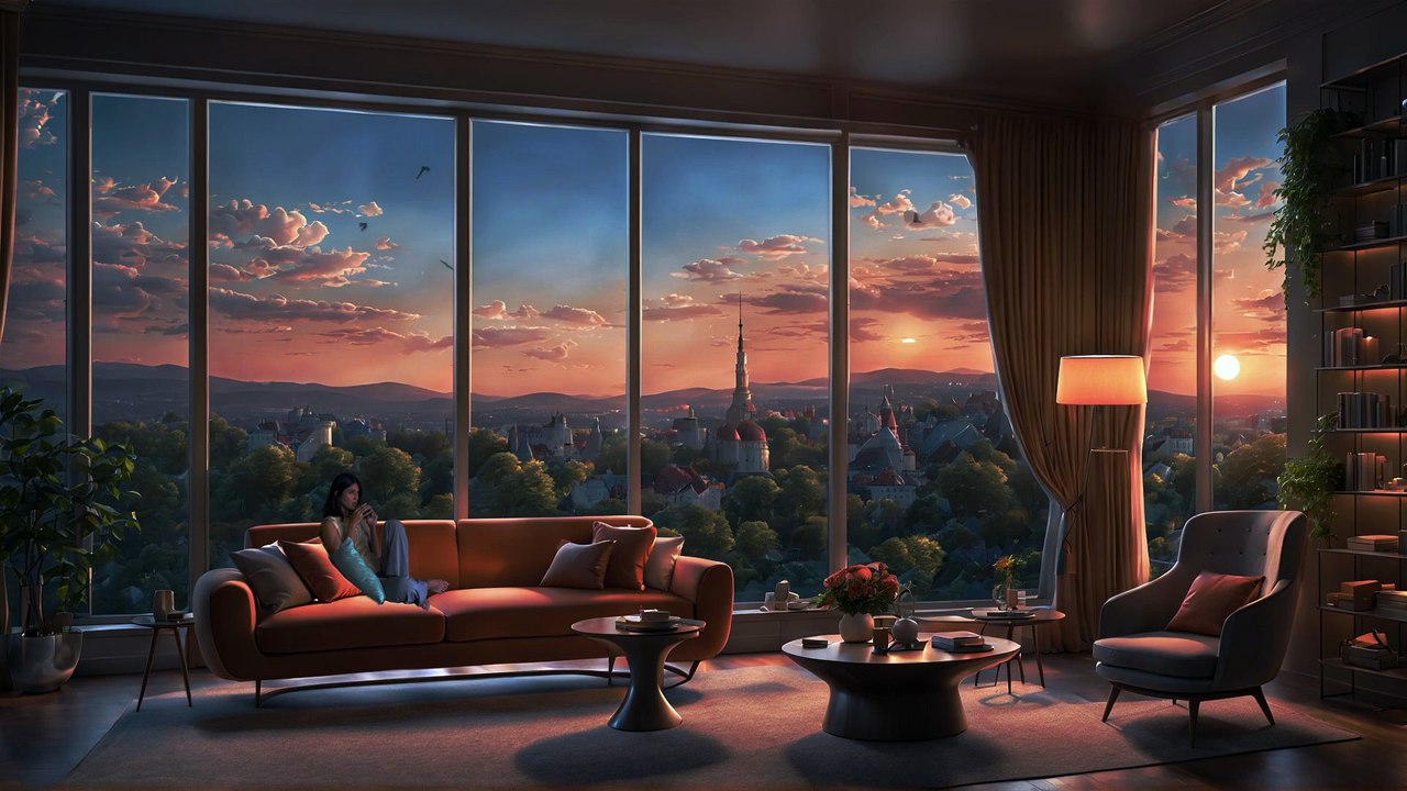 Ai Generated, living room, cozy free stock video