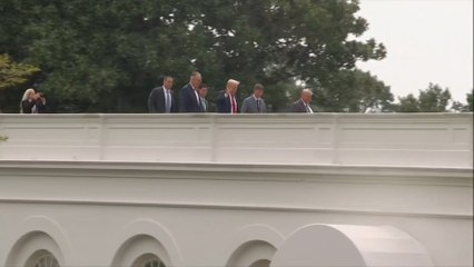 Donald Trump Addresses Media from West Colonnade Roof at White House