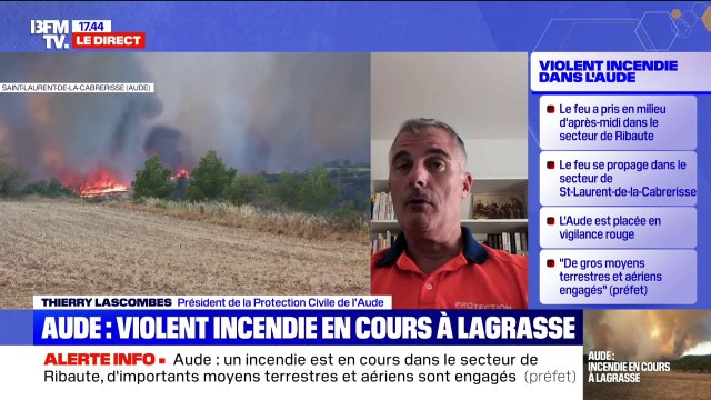 Incendie dans l'Aude: selon Thierry Lascombes, président de la protection civile de l'Aude, les gens sont de plus en plus soucieux concernant la prévention contre les feux