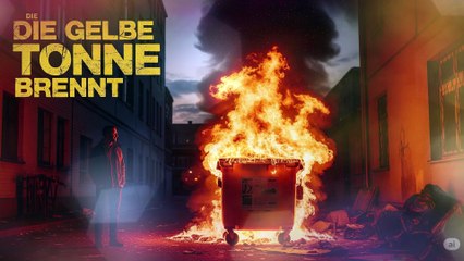 Die gelbe Tonne brennt