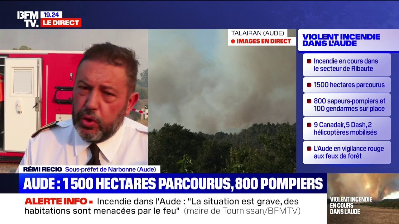 Incendie dans l'Aude: "La consigne elle est clair, on reste chez soi", annonce Rémi Recio, sous-préfet de Narbonne