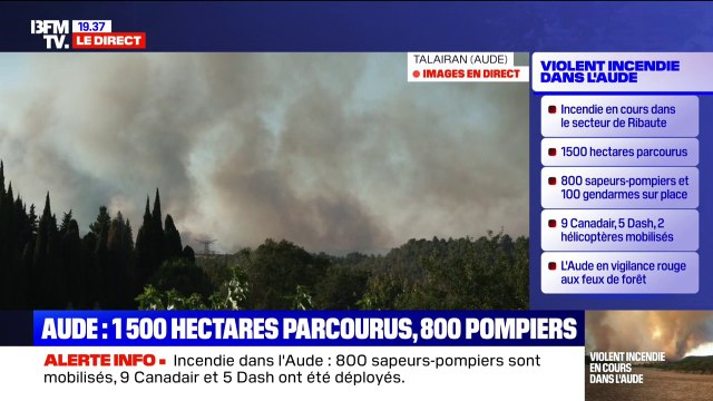 Incendie dans l'Aude: Le propriétaire de la location nous a demandé d'évacuer sur Talairan , explique Philippe, vacancier à Jonquières