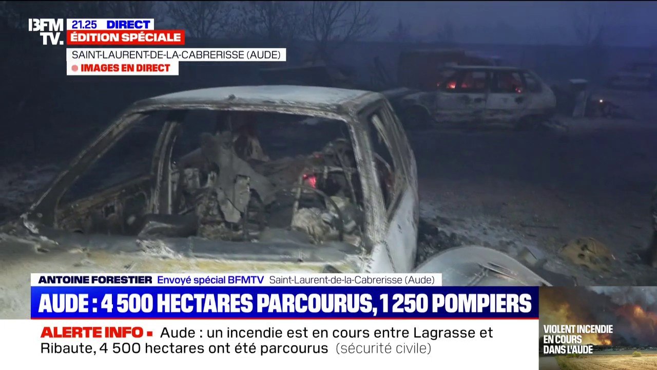 Incendie dans l'Aude: les premières images des dégâts causés par le feu