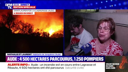 Incendie dans l'Aude: "C'est extraordinaire", raconte Nathalie, une habitante de Jonquières, concernant la solidarité qui s'est mise en place après le départ des flammes