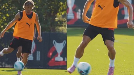 Así fue el primer entreno de Modric con el Milan: Intensidad y detallito de clase