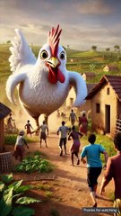 A big chicken enters the village, beautiful story #shorts #ai #hen #trending