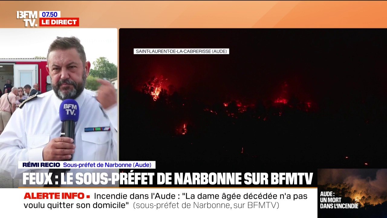 Incendie dans l'Aude: "On déplore le décès d'une vieille dame (...) qui, a priori, n'a pas voulu quitter son domicile", indique le sous-préfet de Narbonne