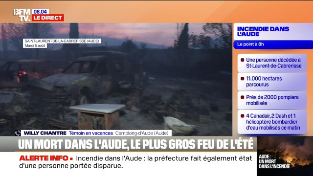 En quelques secondes, c'étaient des flammes de plusieurs dizaines de mètres de haut : un vacancier témoin de l'incendie raconte sur BFMTV