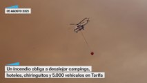 Un incendio en Tarifa obliga a evacuar campings, hoteles y 5.000 vehículos