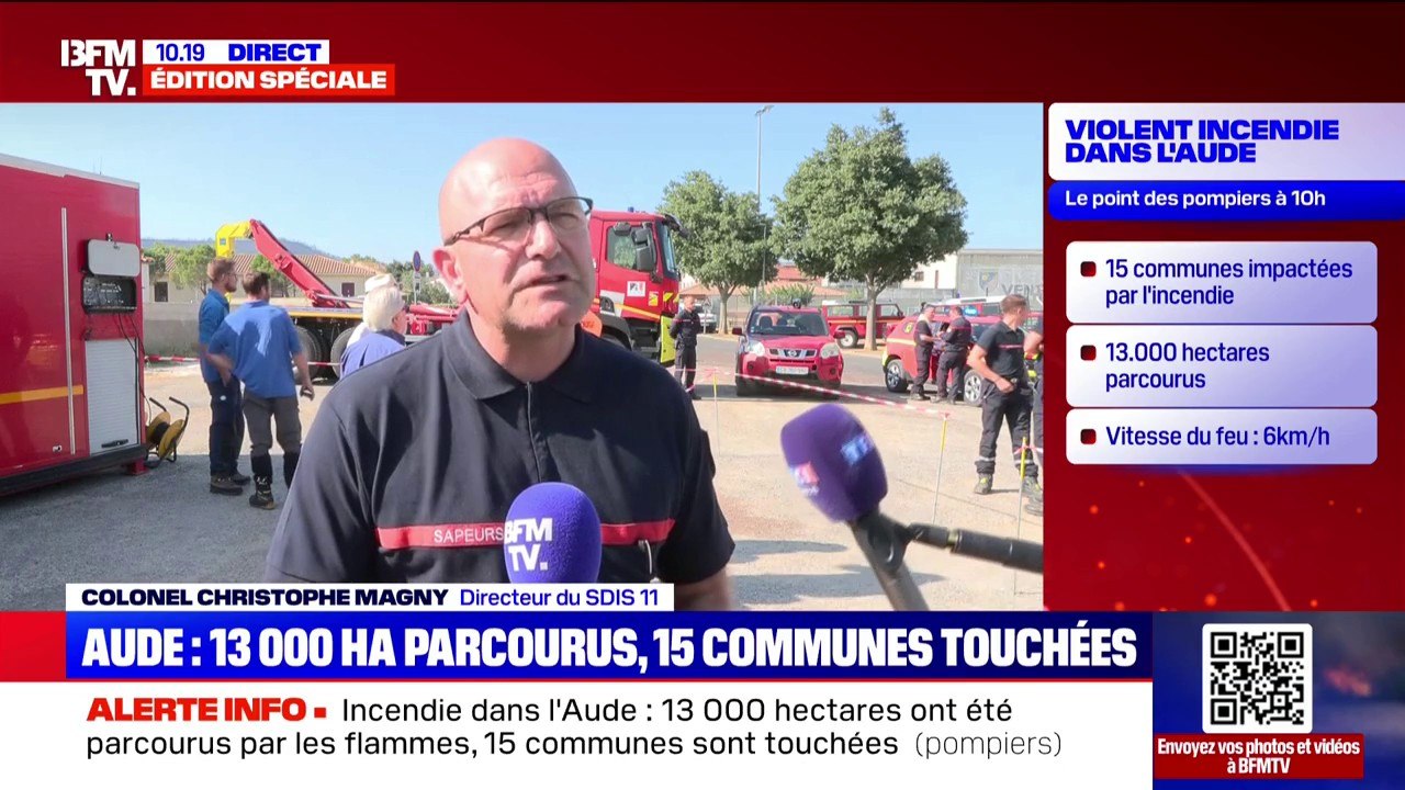 Incendie dans l'Aude: le directeur du SDIS 11 indique que 320 pompiers supplémentaires vont arriver en renfort