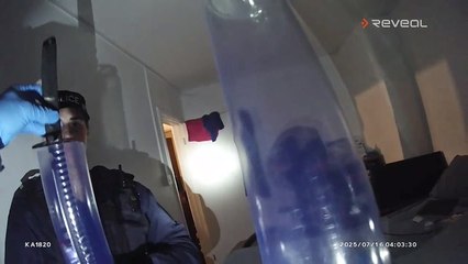 Moment police swoop on sword-wielding teenage robbers in London