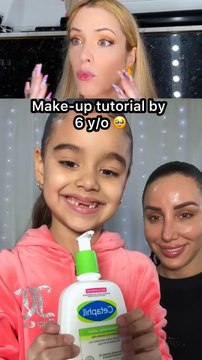 Make-up tutorial by 6 years old yes or not? #makeup #tutorial #cute #makeuptutorial #girls #funny