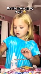 Barbie make-up by 6 y/o  yes or not? #funny #makeup #makeuptutorial #girls #lol