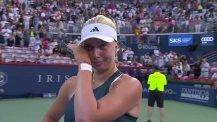 Tauson fights back tears following win over Keys