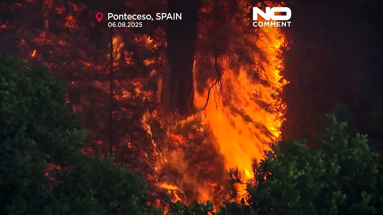 NO COMMENT: El fuego avanza sin control en Galicia y obliga a evacuar ...