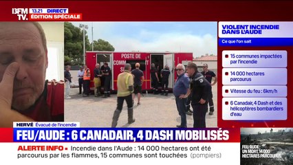 Feu dans l'Aude: "C'est toute une partie de ma vie qui part en fumée", confie Hervé, évacué de l'incendie