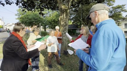 The singing of the song Life a Different Way, by Rachel Rowlands, arranged by Helen Lyle at the Crediton Hiroshima Vigil, video by Alan Quick IMG_8577