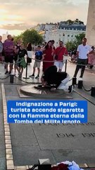 "Scandalo a Parigi: Uomo Accende Sigaretta con la Fiamma Eterna dell'Arco di Trionfo, Indignazione sui Social"