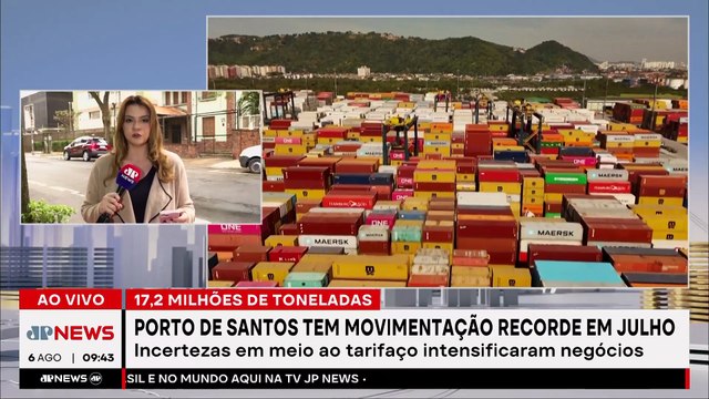 Porto de Santos registra recorde de cargas em julho mesmo diante tarifaço