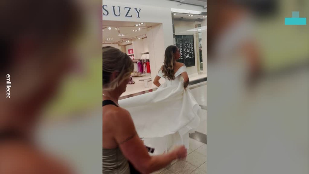 Bride Makes Mad Dash Through Mall to Fix Wedding Dress