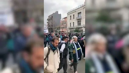 Marcha de cartoneros contra el recorte al transporte