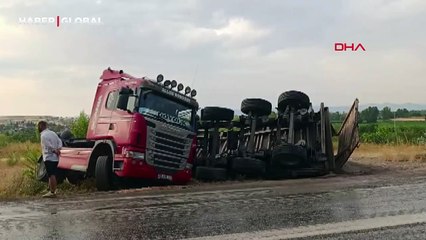 Bursa'da YHT inşaatı yolunda kaza: Sürücü yaralandı