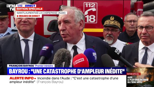 Incendie dans l'Aude: C'est un évènement lié au réchauffement climatique et lié à la sécheresse , déclare François Bayrou